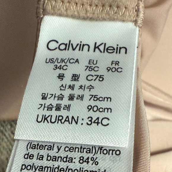 NWT CALVIN KLEIN Women's Nude underwire padded push up Bra - Picture 3 of 7